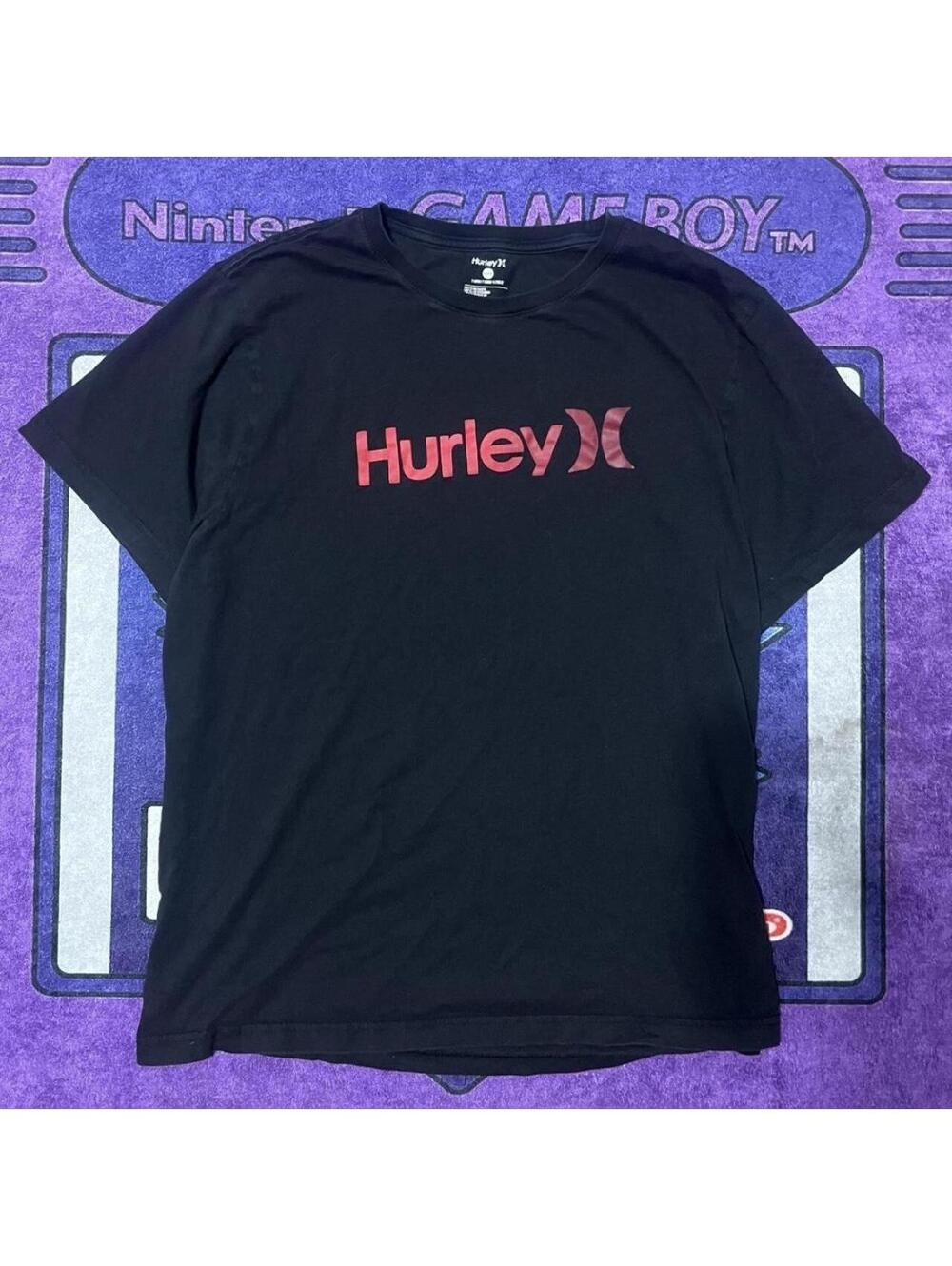 Hurley athletic black & red logo sporty tee Size XL